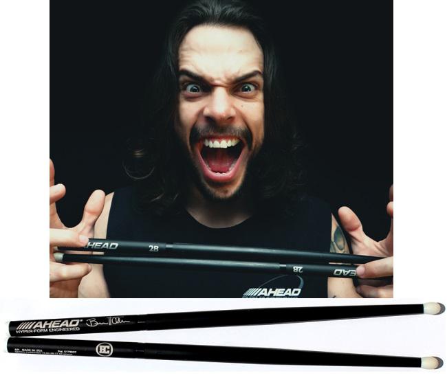 Baqueta Ahead Drumsticks Signature Betto Cardoso (Padrão 2B) Poliuretano e Alumínio